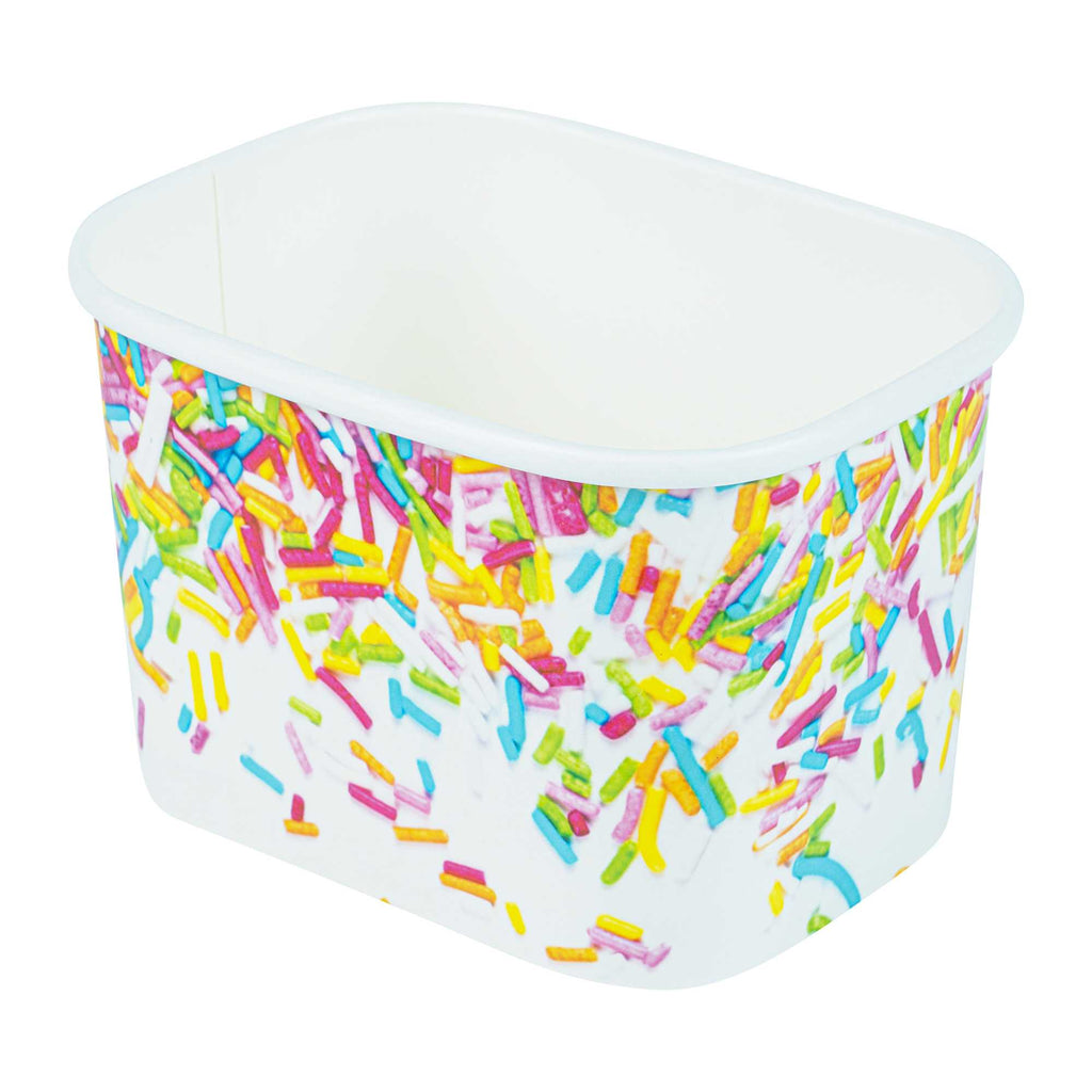 Coppetta 12 oz Square Paper To Go Cup - with Party Sprinkles - 4 1/4" x 3 1/4" x 2 3/4" - 50 count box
