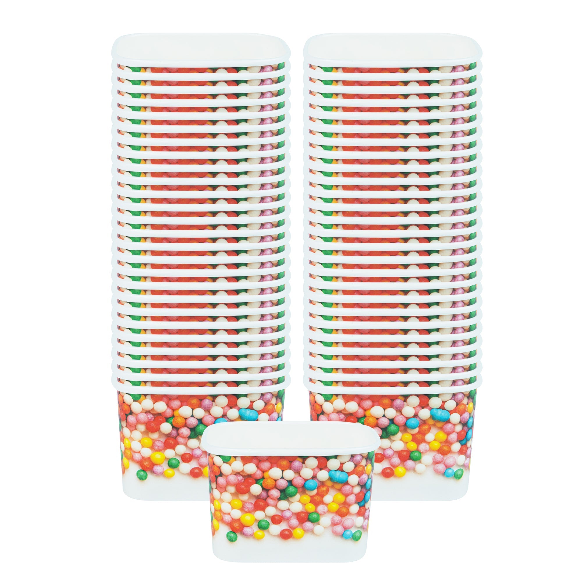 Coppetta 12 oz Square Paper To Go Cup - with Round Sprinkles - 4 1/4" x 3 1/4" x 2 3/4" - 200 count box