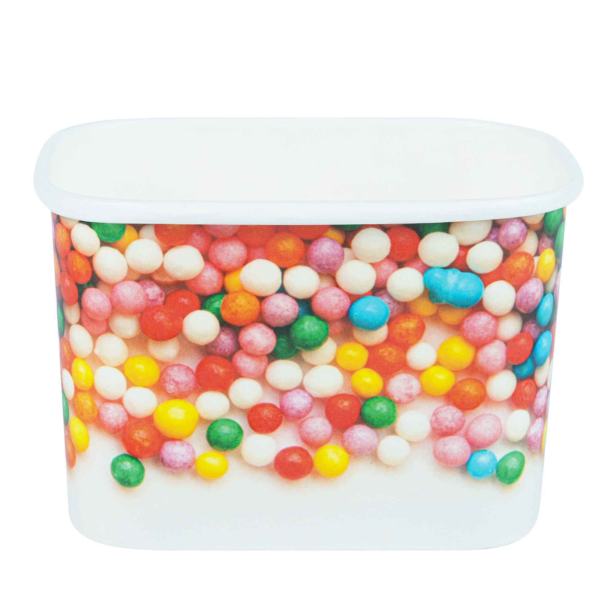 Coppetta 12 oz Square Paper To Go Cup - with Round Sprinkles - 4 1/4" x 3 1/4" x 2 3/4" - 50 count box