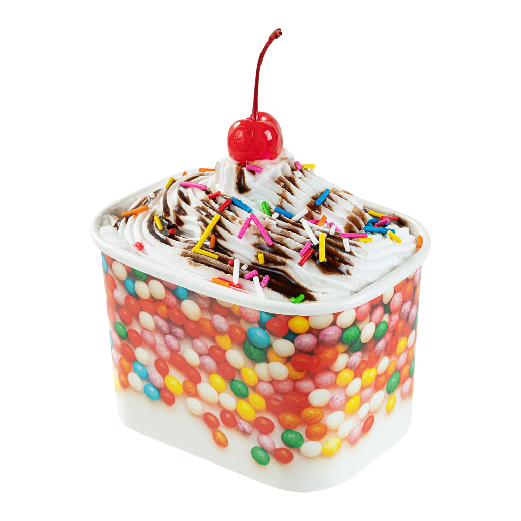 Coppetta 12 oz Square Paper To Go Cup - with Round Sprinkles - 4 1/4" x 3 1/4" x 2 3/4" - 200 count box