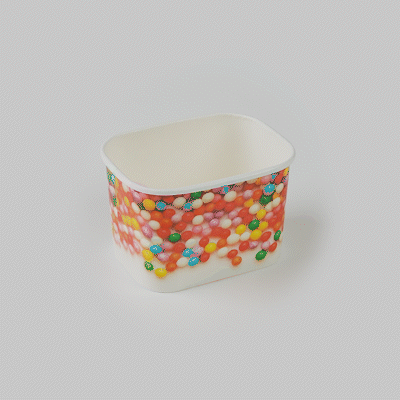 Coppetta 12 oz Square Paper To Go Cup - with Round Sprinkles - 4 1/4" x 3 1/4" x 2 3/4" - 200 count box