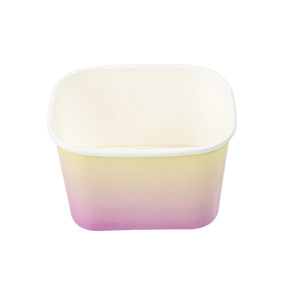 Coppetta 12 oz Square Orange And Blue Ombre Paper To Go Cup - 4 1/4" x 3 1/4" x 2 3/4" - 50 count box