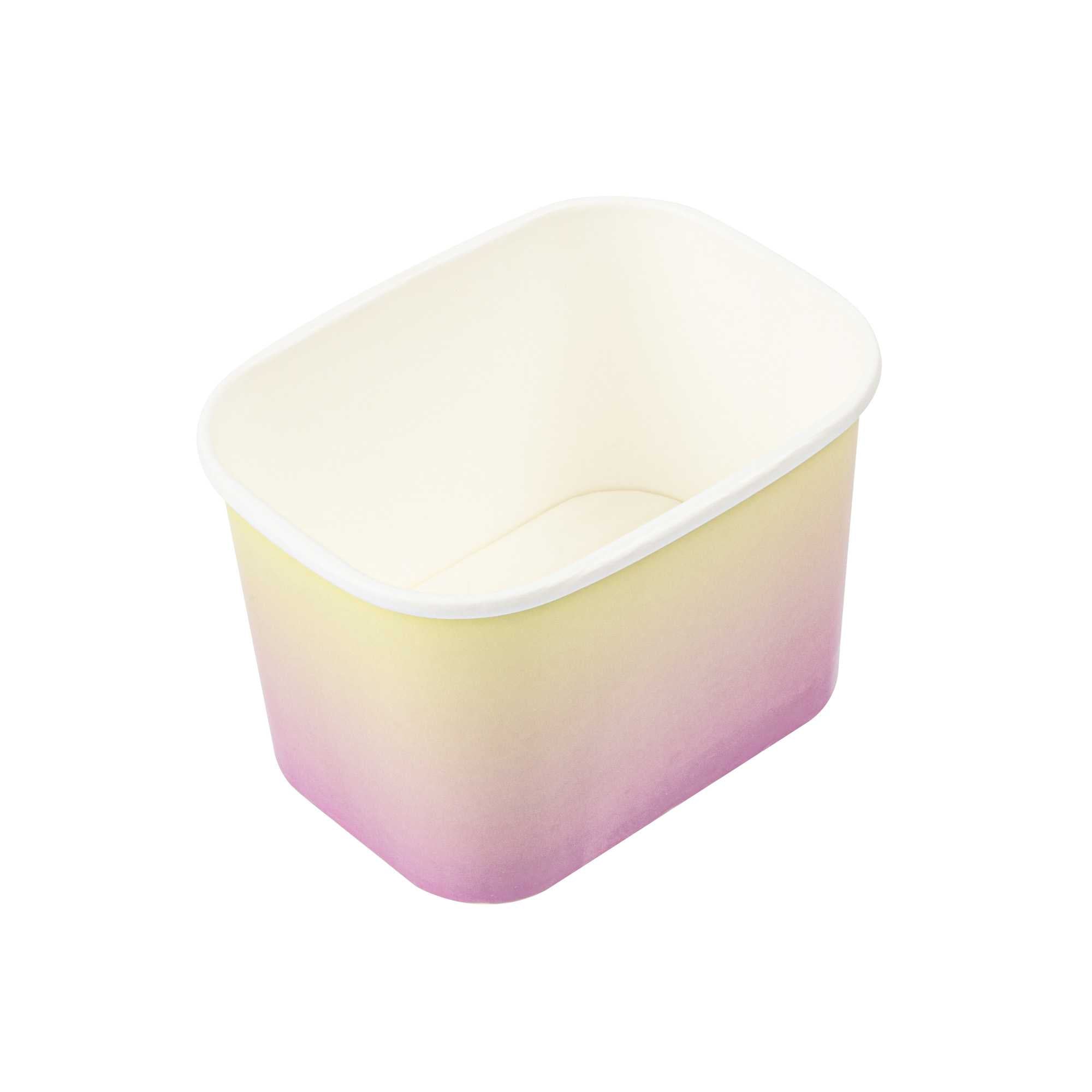 Coppetta 12 oz Square Orange And Blue Ombre Paper To Go Cup - 4 1/4" x 3 1/4" x 2 3/4" - 50 count box