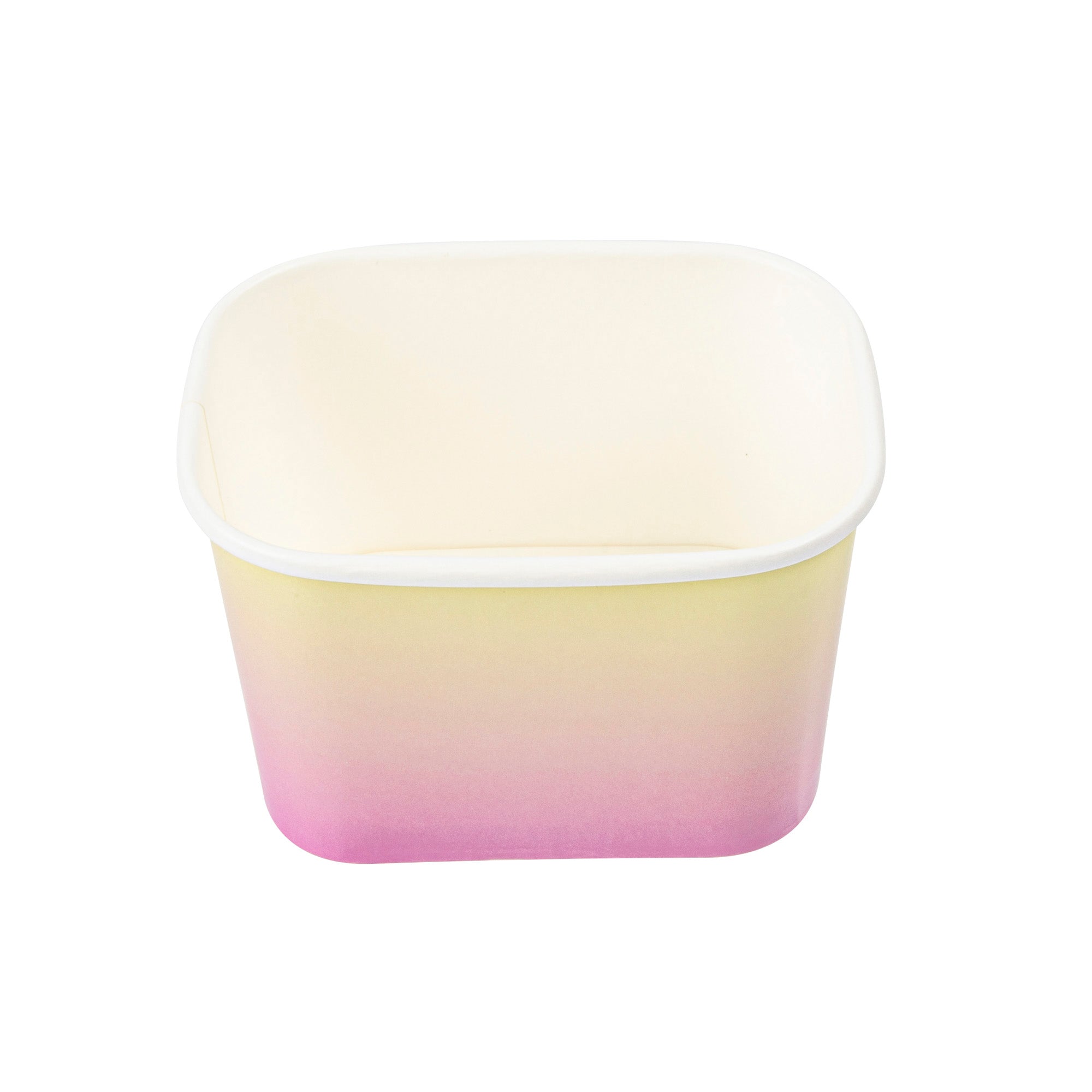 Coppetta 12 oz Square Orange And Blue Ombre Paper To Go Cup - 4 1/4" x 3 1/4" x 2 3/4" - 200 count box