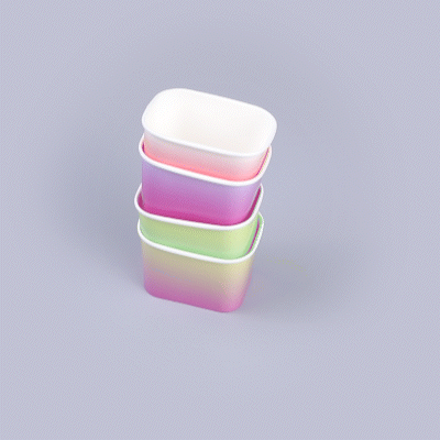Coppetta 12 oz Square Assorted Ombre Paper To Go Cup - 4 1/4" x 3 1/4" x 2 3/4" - 200 count box