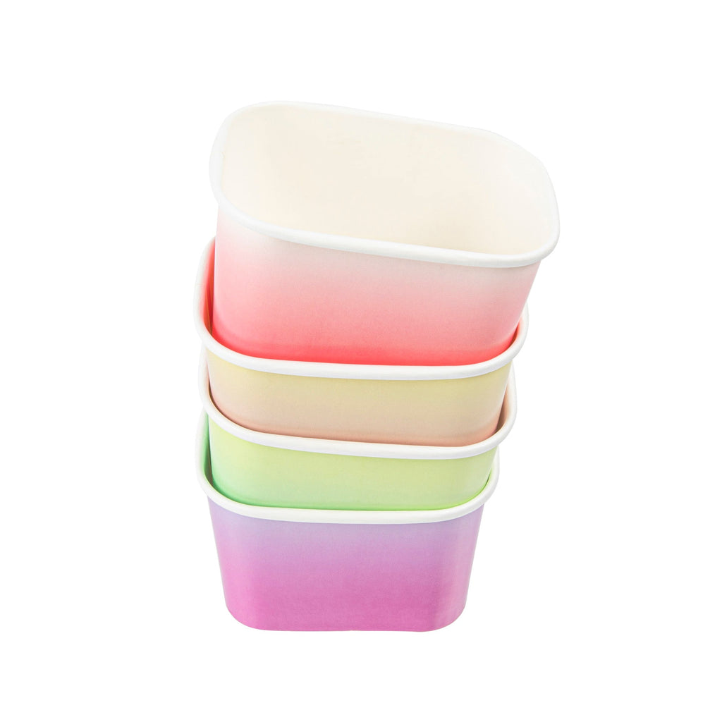 Coppetta 12 oz Square Assorted Ombre Paper To Go Cup - 4 1/4" x 3 1/4" x 2 3/4" - 200 count box