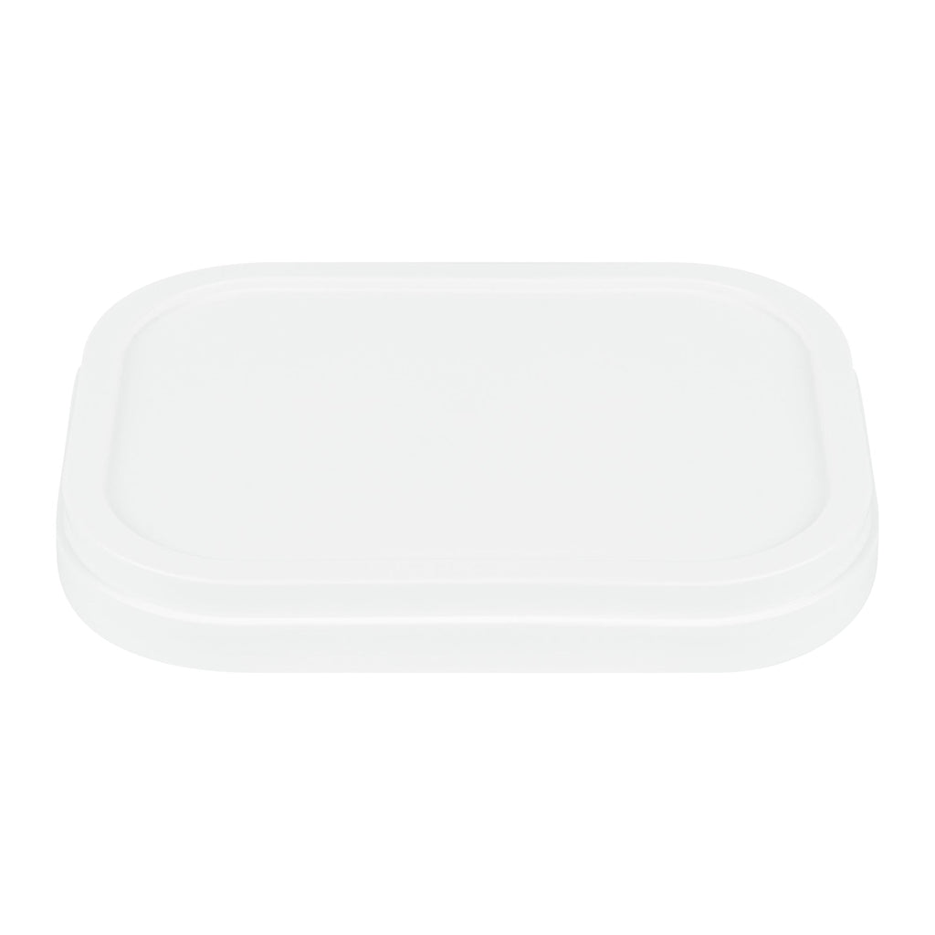 Coppetta Square White Plastic Lid - Fits 7 and 12 oz To Go Cup, with Spoon - 50 count box