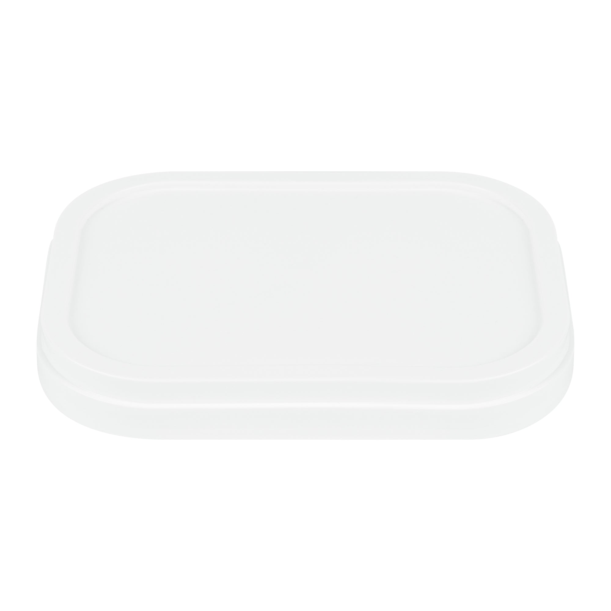 Coppetta Square White Plastic Lid - Fits 7 and 12 oz To Go Cup, with Spoon - 50 count box