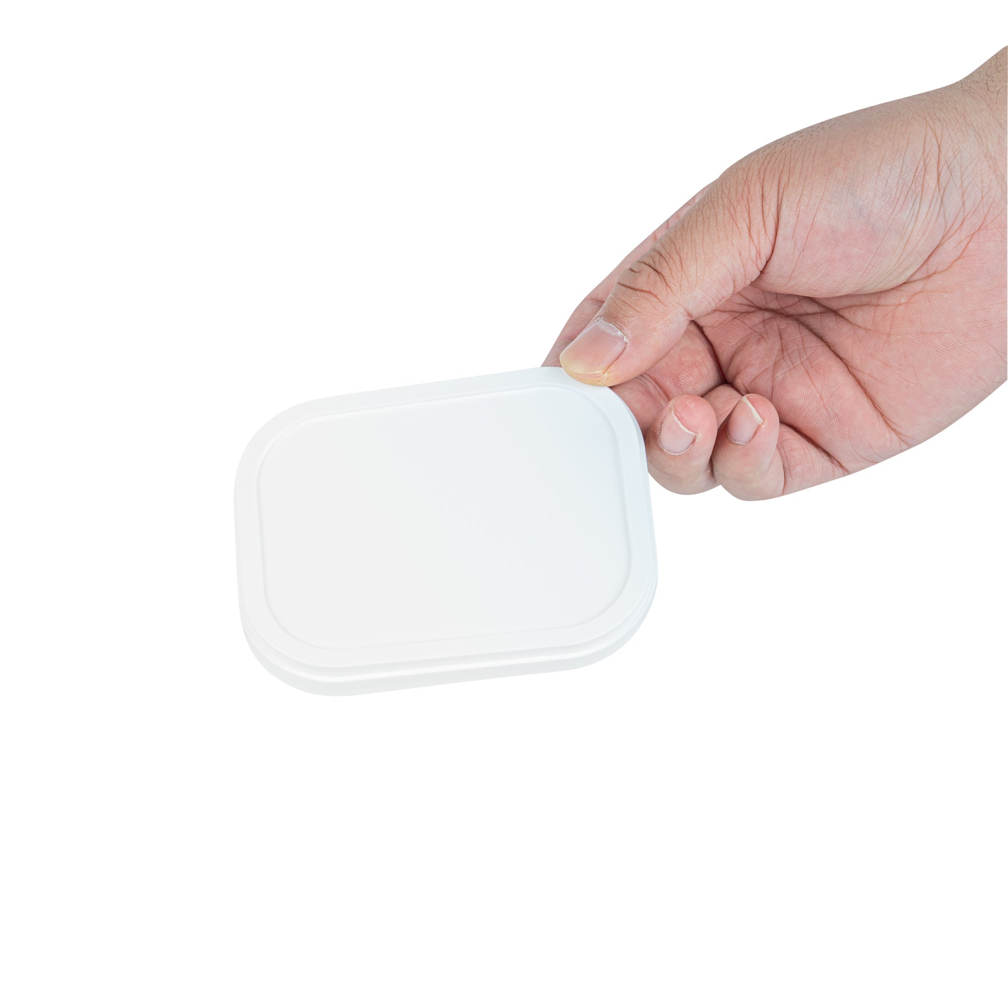 Coppetta Square White Plastic Lid - Fits 7 and 12 oz To Go Cup, with Spoon - 200 count box