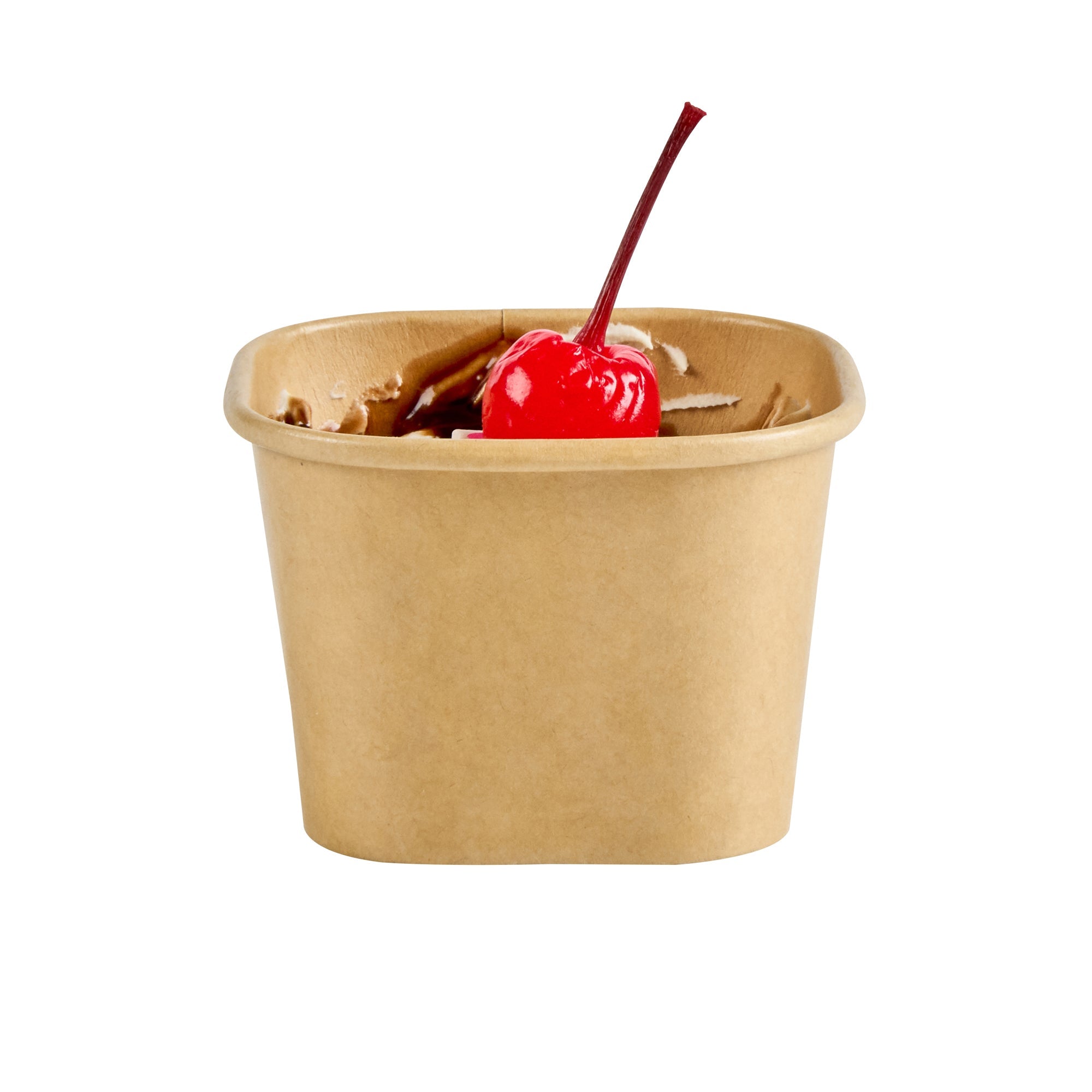 Coppetta 3 oz Square Kraft Paper To Go Cup - 2 1/2" x 2 1/2" x 1 3/4" - 50 count box