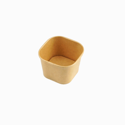 Coppetta 3 oz Square Kraft Paper To Go Cup - 2 1/2" x 2 1/2" x 1 3/4" - 50 count box