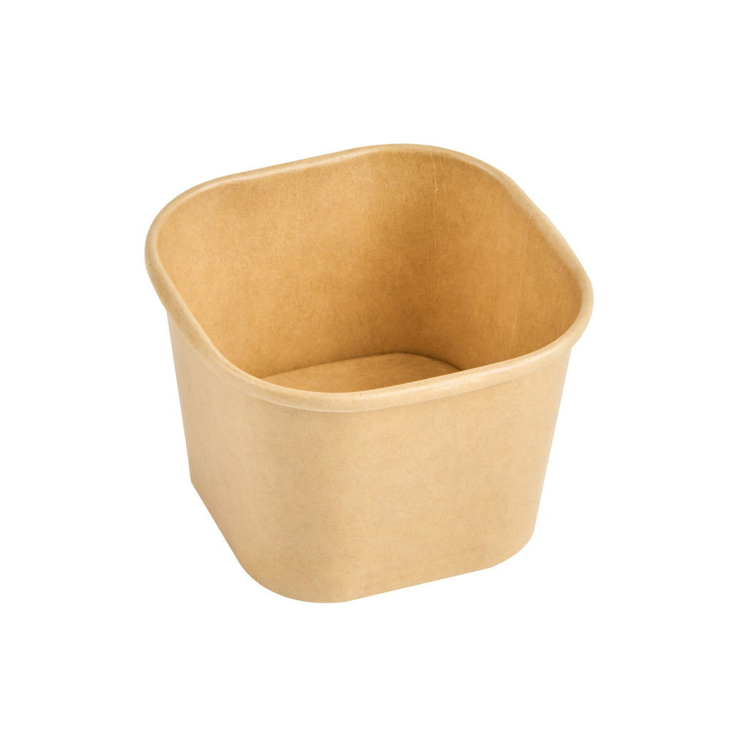 Coppetta 3 oz Square Kraft Paper To Go Cup - 2 1/2" x 2 1/2" x 1 3/4" - 50 count box