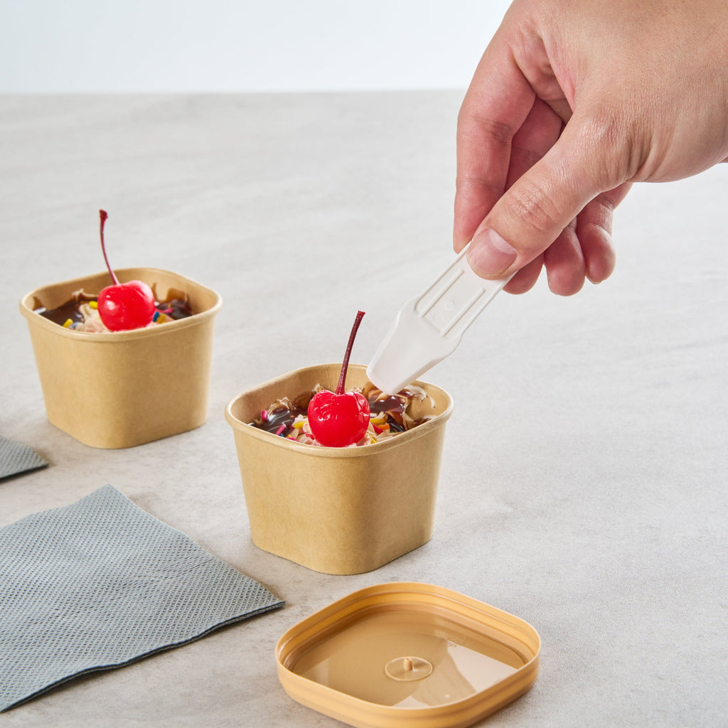 Coppetta 3 oz Square Kraft Paper To Go Cup - 2 1/2" x 2 1/2" x 1 3/4" - 200 count box