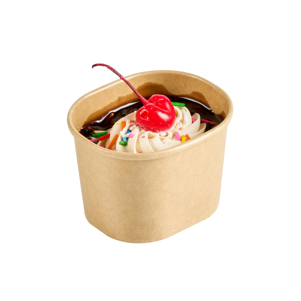 Coppetta 4 oz Square Kraft Paper To Go Cup - 3" x 2 1/2" x 2" - 200 count box