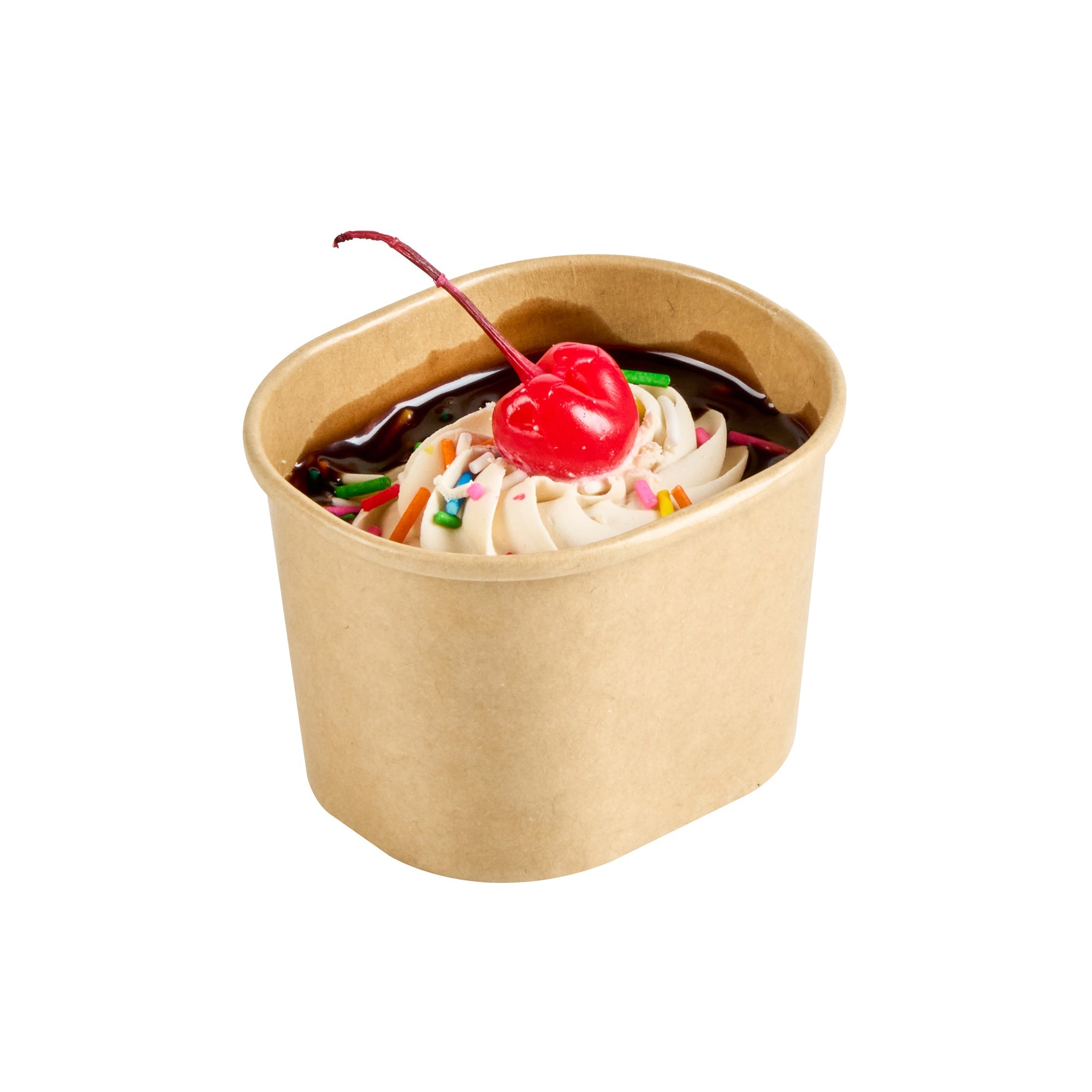 Coppetta 4 oz Square Kraft Paper To Go Cup - 3" x 2 1/2" x 2" - 200 count box