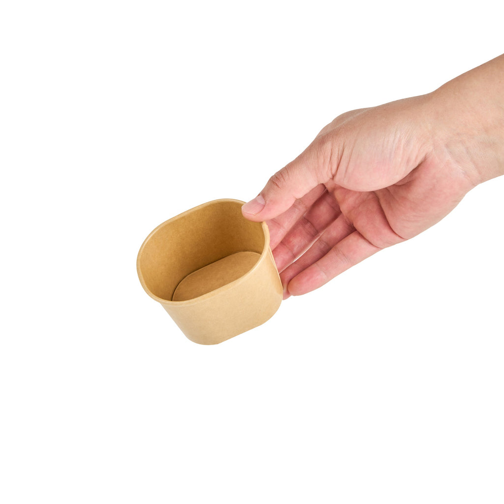 Coppetta 4 oz Square Kraft Paper To Go Cup - 3" x 2 1/2" x 2" - 50 count box
