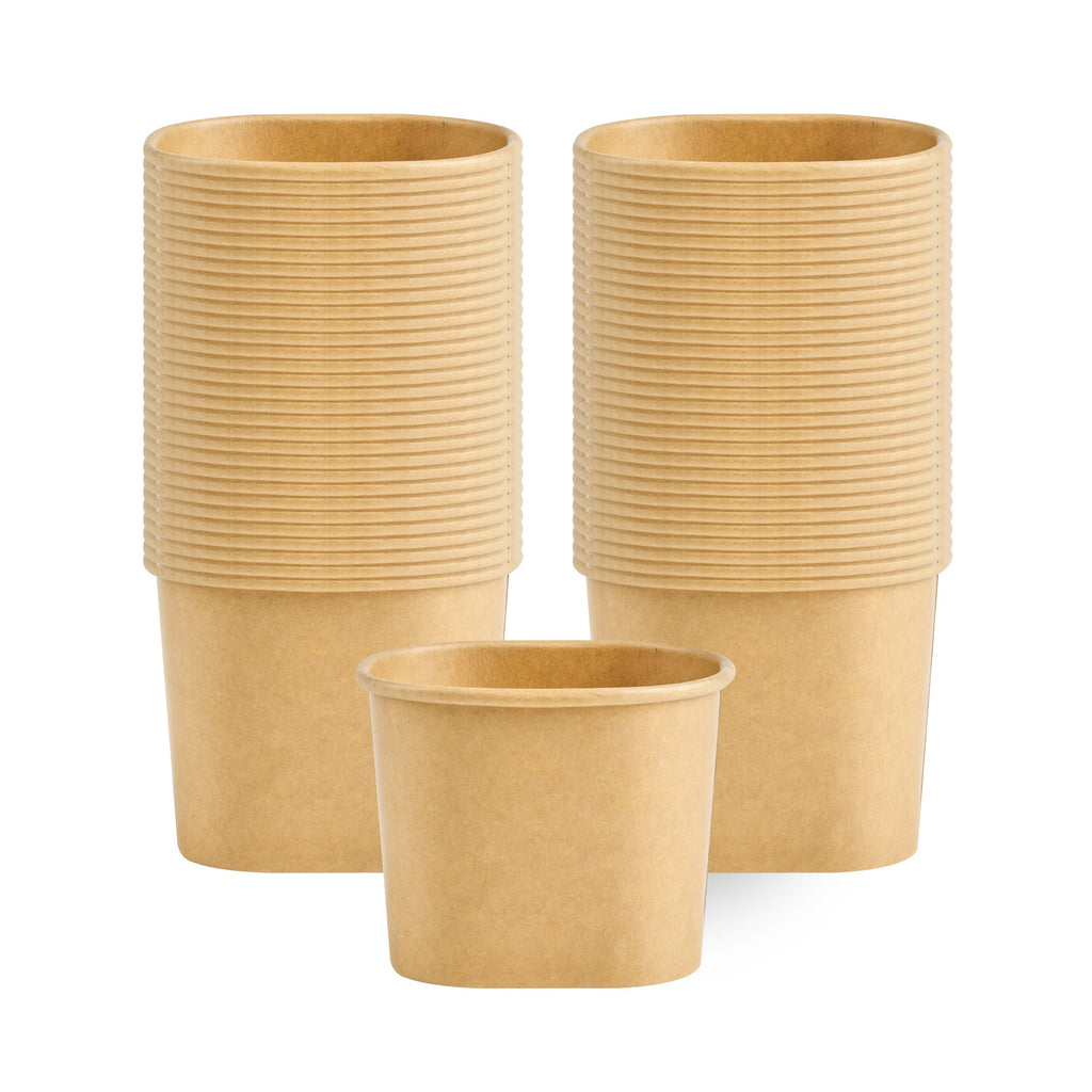Coppetta 5 oz Square Kraft Paper To Go Cup - 3" x 2 1/2" x 2 1/4" - 200 count box