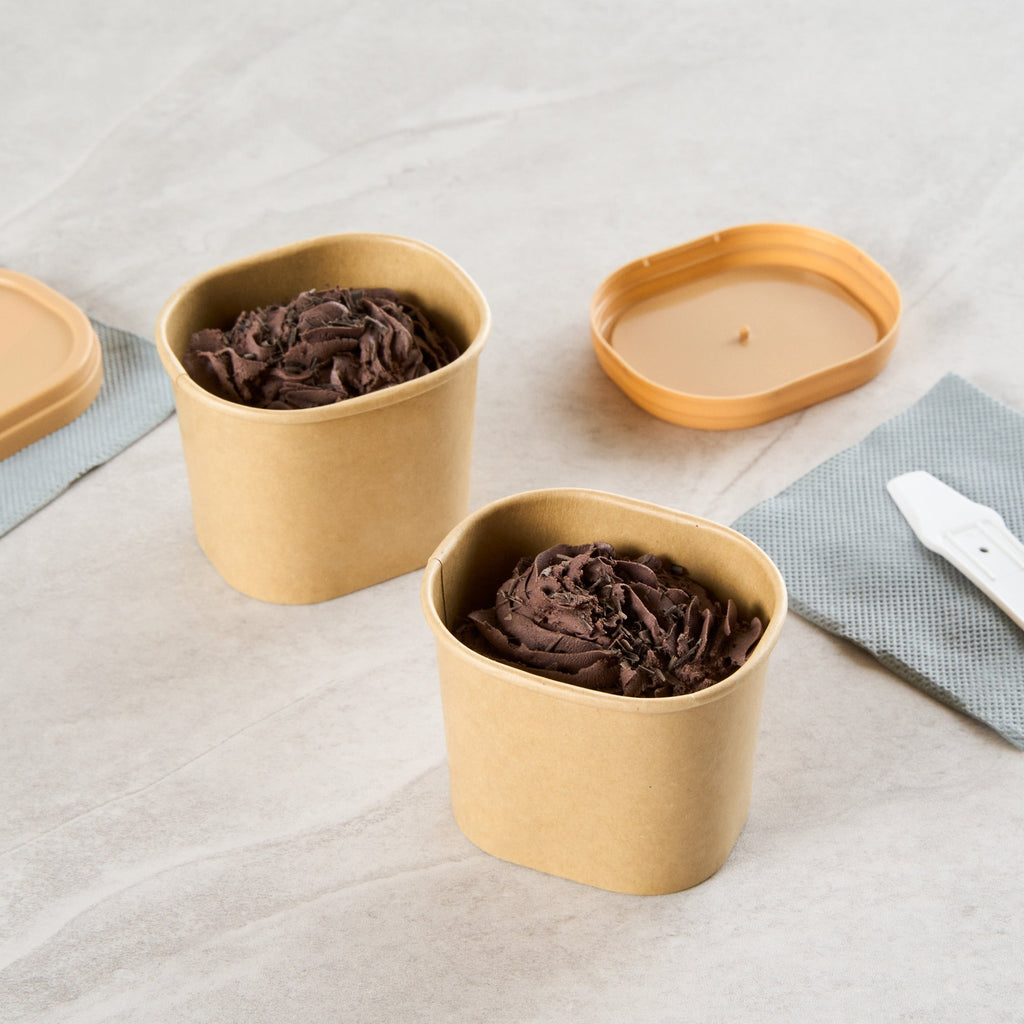 Coppetta 5 oz Square Kraft Paper To Go Cup - 3" x 2 1/2" x 2 1/4" - 50 count box