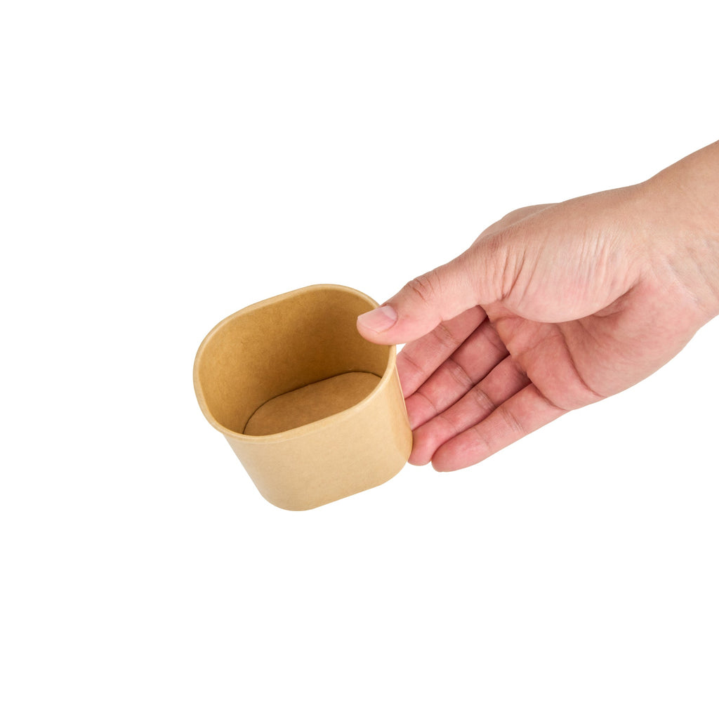 Coppetta 5 oz Square Kraft Paper To Go Cup - 3" x 2 1/2" x 2 1/4" - 50 count box