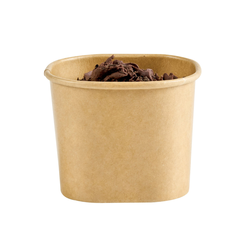 Coppetta 5 oz Square Kraft Paper To Go Cup - 3" x 2 1/2" x 2 1/4" - 50 count box