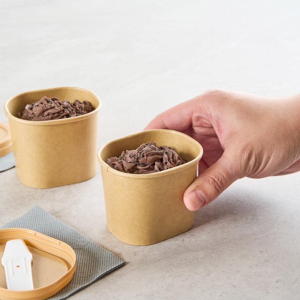 Coppetta 5 oz Square Kraft Paper To Go Cup - 3" x 2 1/2" x 2 1/4" - 200 count box
