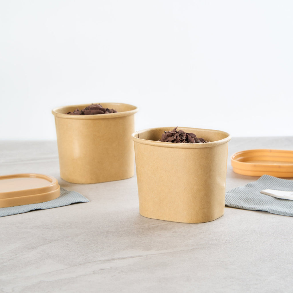 Coppetta 5 oz Square Kraft Paper To Go Cup - 3" x 2 1/2" x 2 1/4" - 200 count box