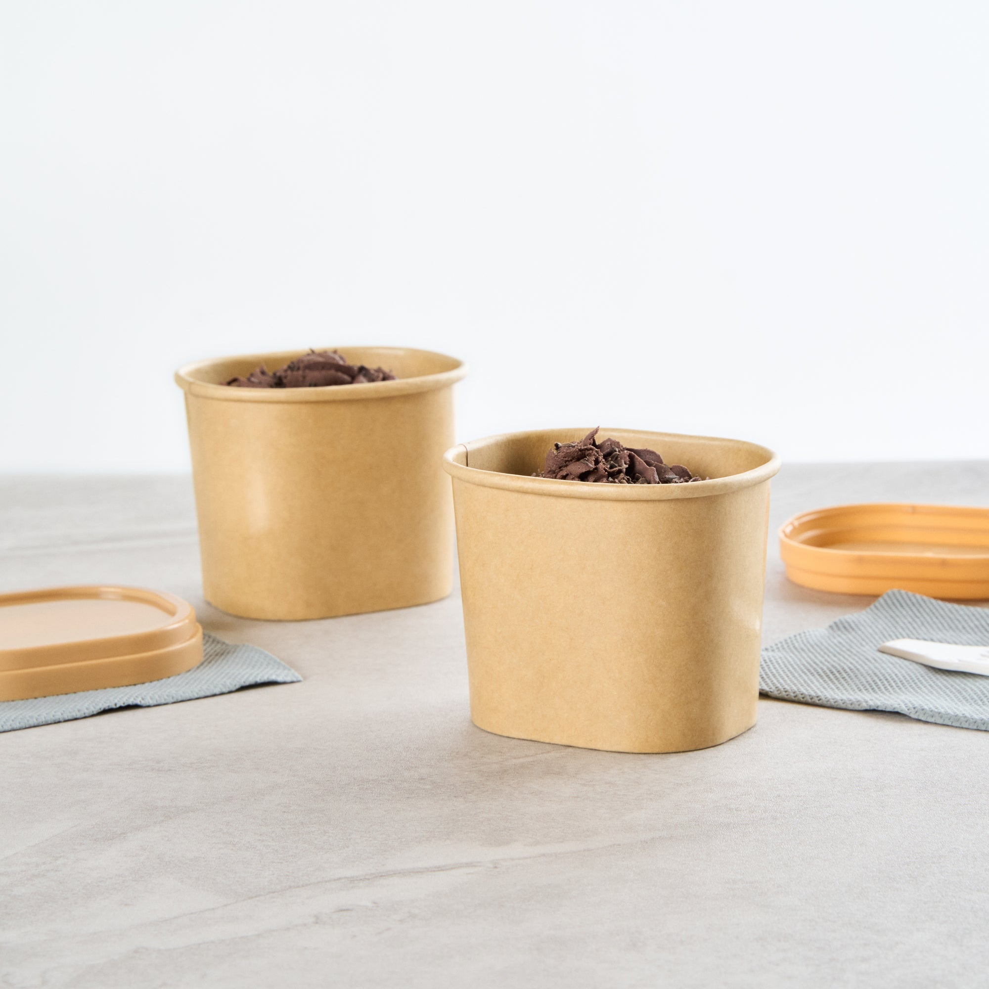 Coppetta 5 oz Square Kraft Paper To Go Cup - 3" x 2 1/2" x 2 1/4" - 200 count box