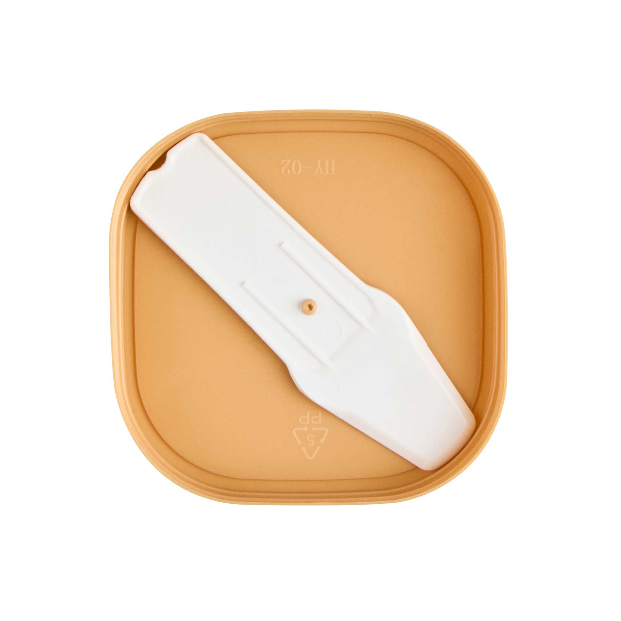 Coppetta Square Brown Plastic Lid - Fits 3 oz To Go Cup, with Spoon - 50 count box