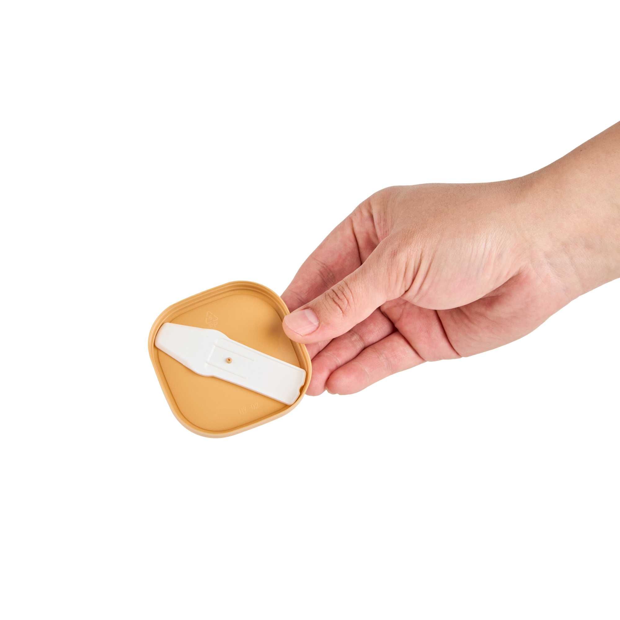 Coppetta Square Brown Plastic Lid - Fits 3 oz To Go Cup, with Spoon - 200 count box