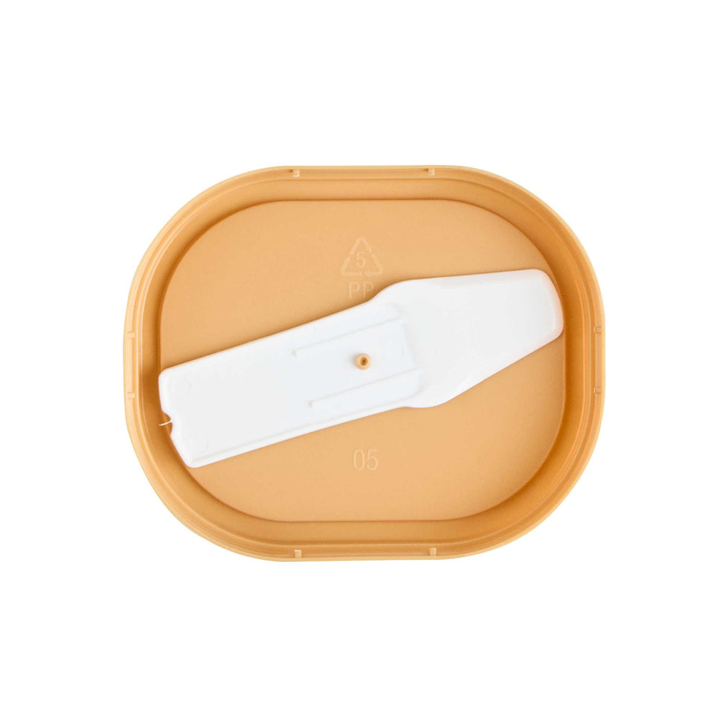 Coppetta Square Brown Plastic Lid - Fits 4 oz To Go Cup, with Spoon - 50 count box