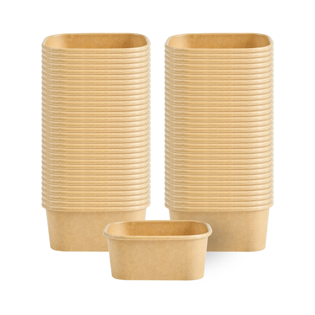 Coppetta 7 oz Square Kraft Paper To Go Cup - 4 1/4" x 3 1/4" x 1 3/4" - 200 count box