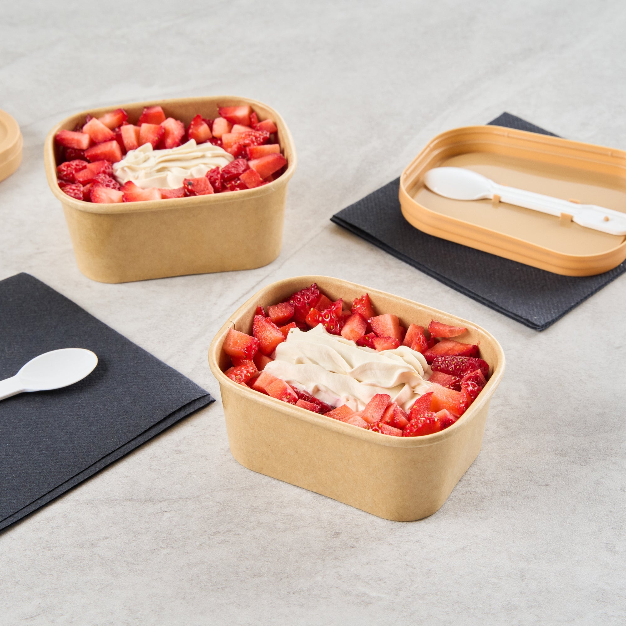 Coppetta 7 oz Square Kraft Paper To Go Cup - 4 1/4" x 3 1/4" x 1 3/4" - 200 count box