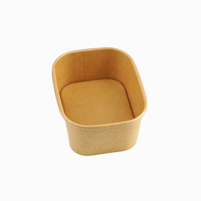 Coppetta 7 oz Square Kraft Paper To Go Cup - 4 1/4" x 3 1/4" x 1 3/4" - 50 count box