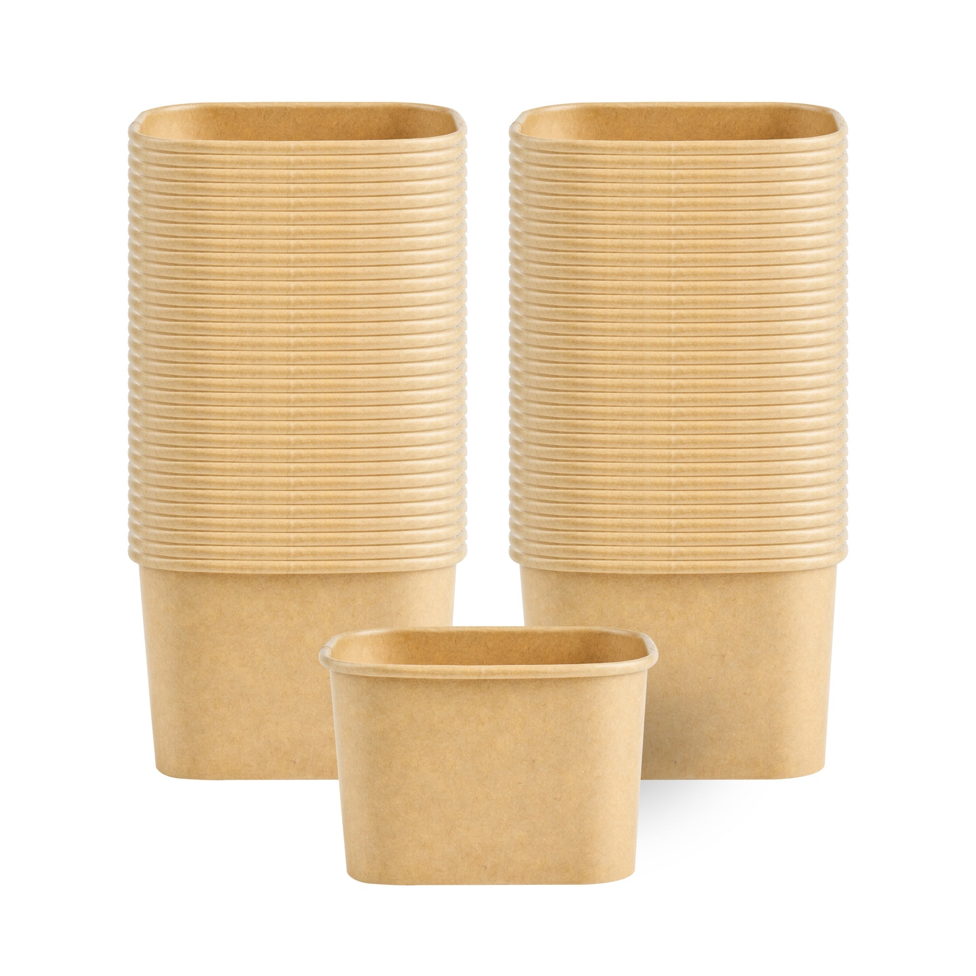 Coppetta 12 oz Square Kraft Paper To Go Cup - 4 1/4" x 3 1/4" x 2 3/4" - 200 count box
