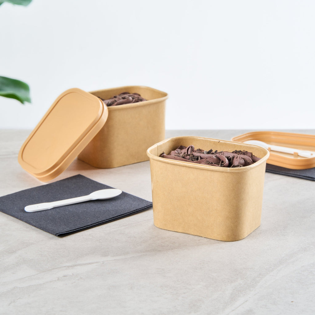 Coppetta 12 oz Square Kraft Paper To Go Cup - 4 1/4" x 3 1/4" x 2 3/4" - 200 count box