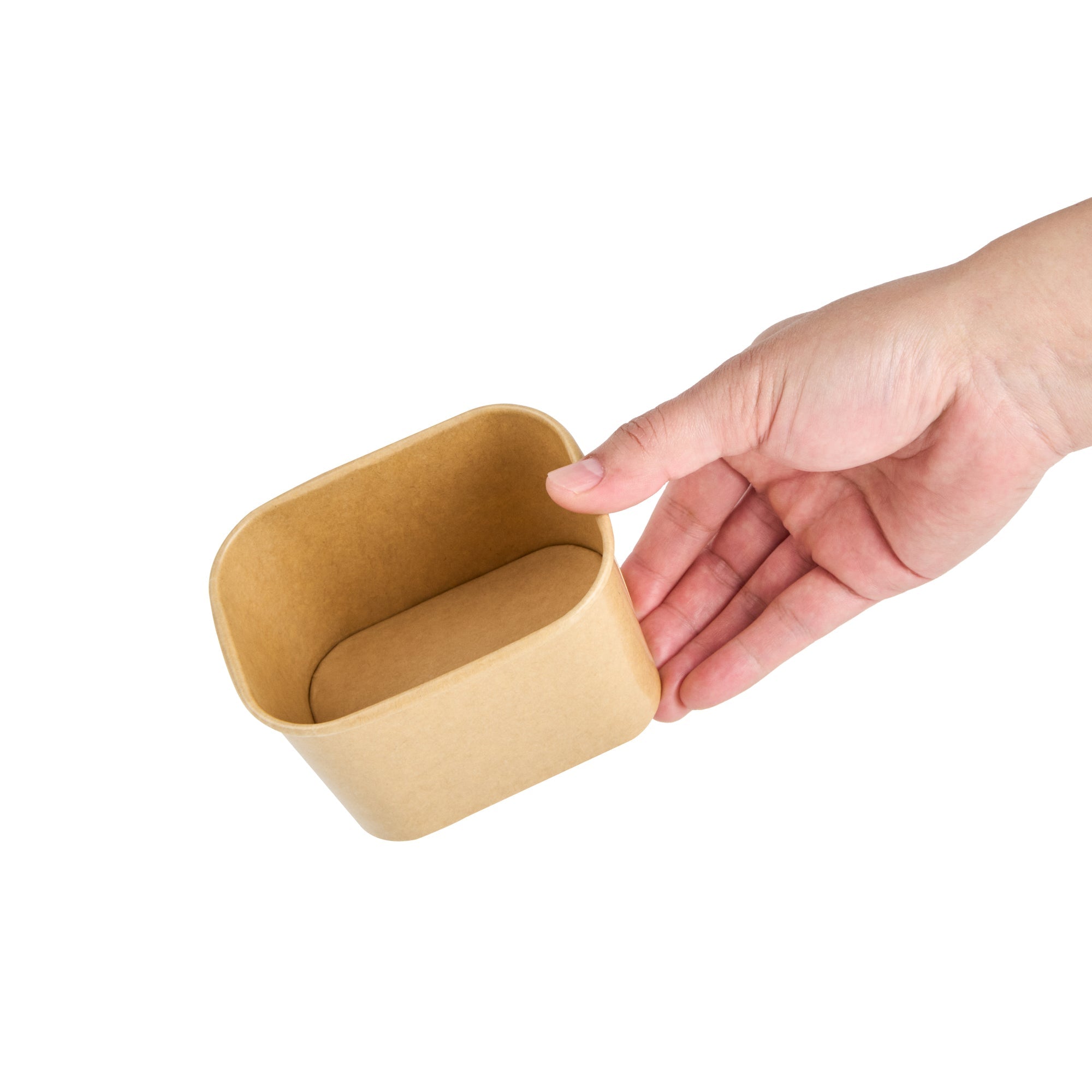 Coppetta 12 oz Square Kraft Paper To Go Cup - 4 1/4" x 3 1/4" x 2 3/4" - 50 count box
