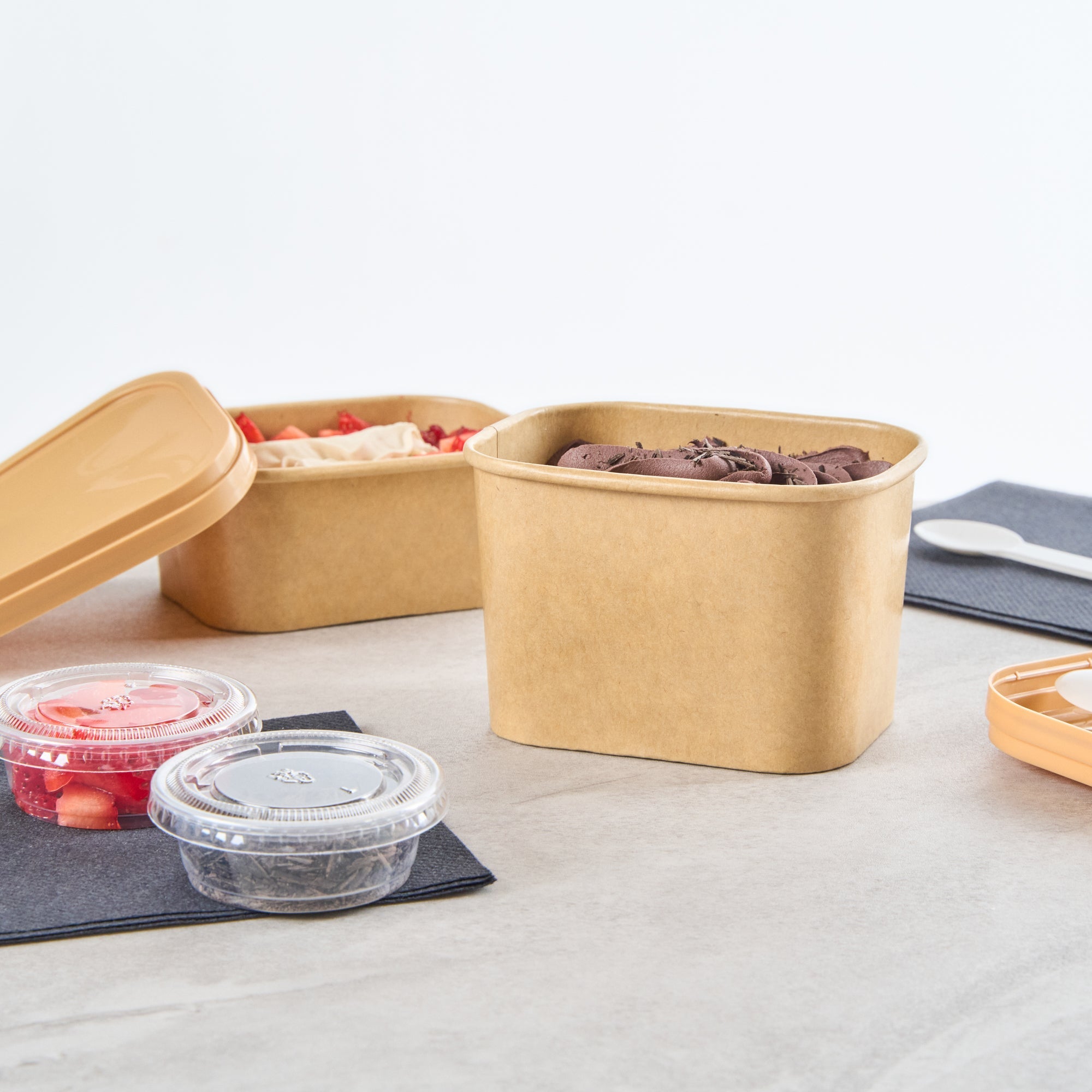 Coppetta 12 oz Square Kraft Paper To Go Cup - 4 1/4" x 3 1/4" x 2 3/4" - 50 count box