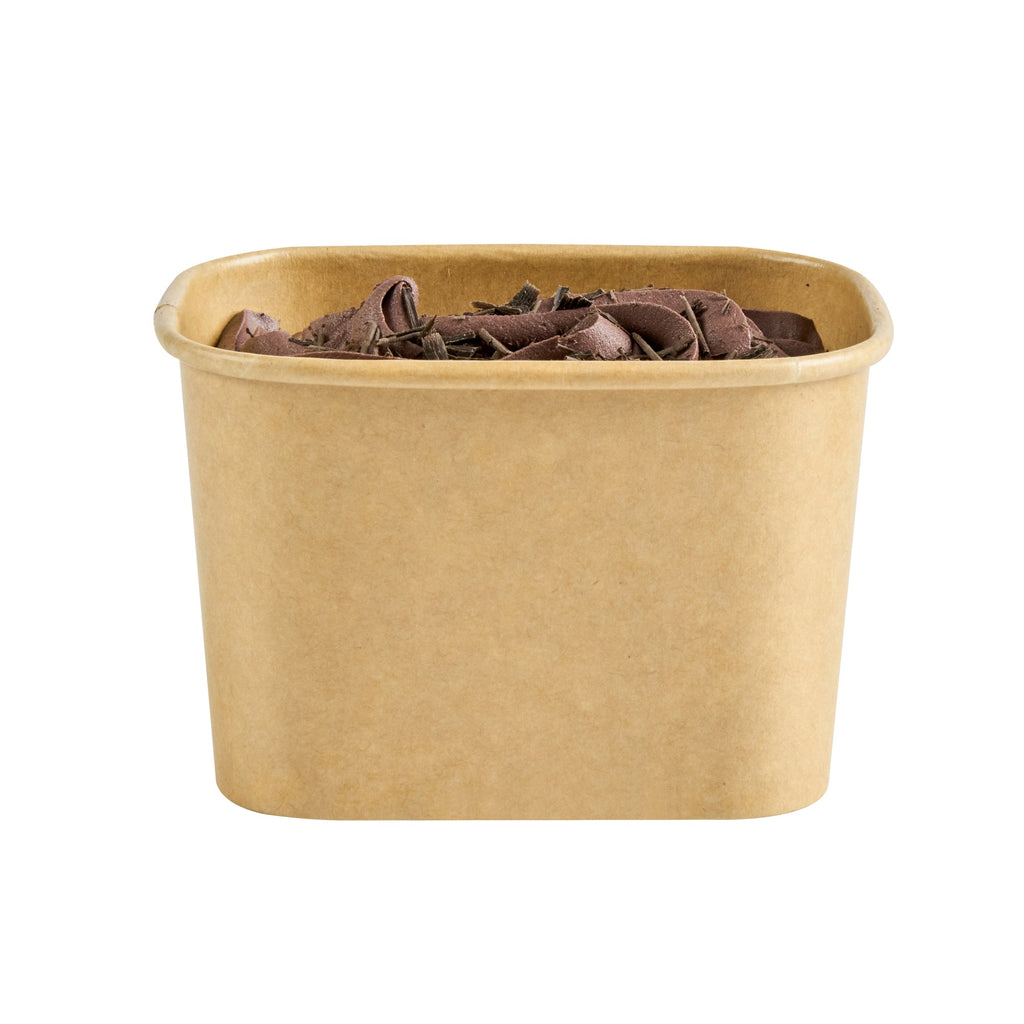Coppetta 12 oz Square Kraft Paper To Go Cup - 4 1/4" x 3 1/4" x 2 3/4" - 200 count box