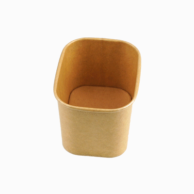 Coppetta 12 oz Square Kraft Paper To Go Cup - 4 1/4" x 3 1/4" x 2 3/4" - 200 count box