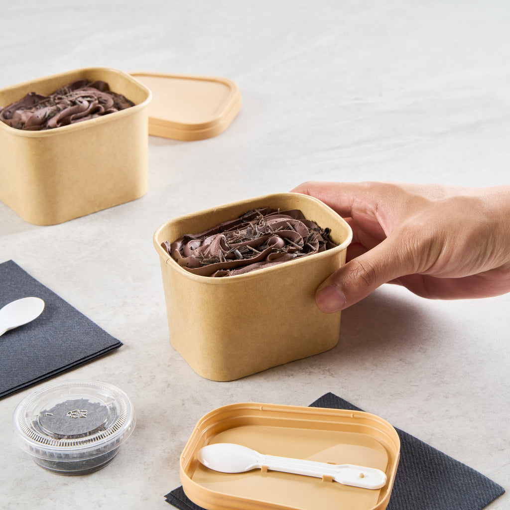 Coppetta 12 oz Square Kraft Paper To Go Cup - 4 1/4" x 3 1/4" x 2 3/4" - 200 count box