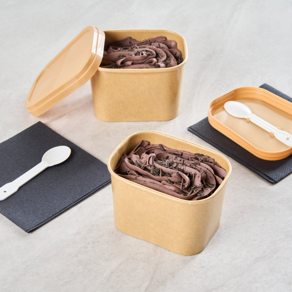 Coppetta 12 oz Square Kraft Paper To Go Cup - 4 1/4" x 3 1/4" x 2 3/4" - 200 count box