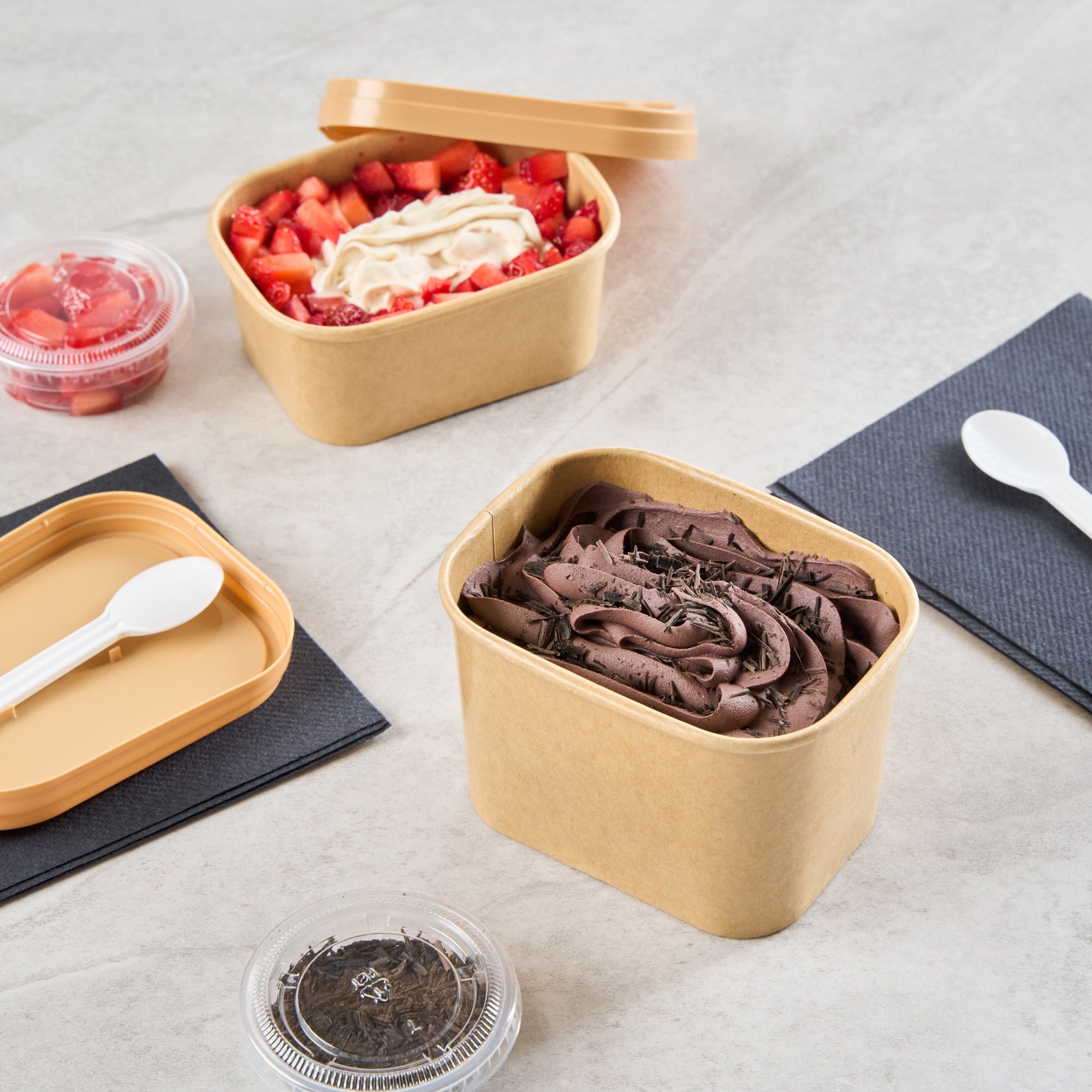 Coppetta 12 oz Square Kraft Paper To Go Cup - 4 1/4" x 3 1/4" x 2 3/4" - 200 count box