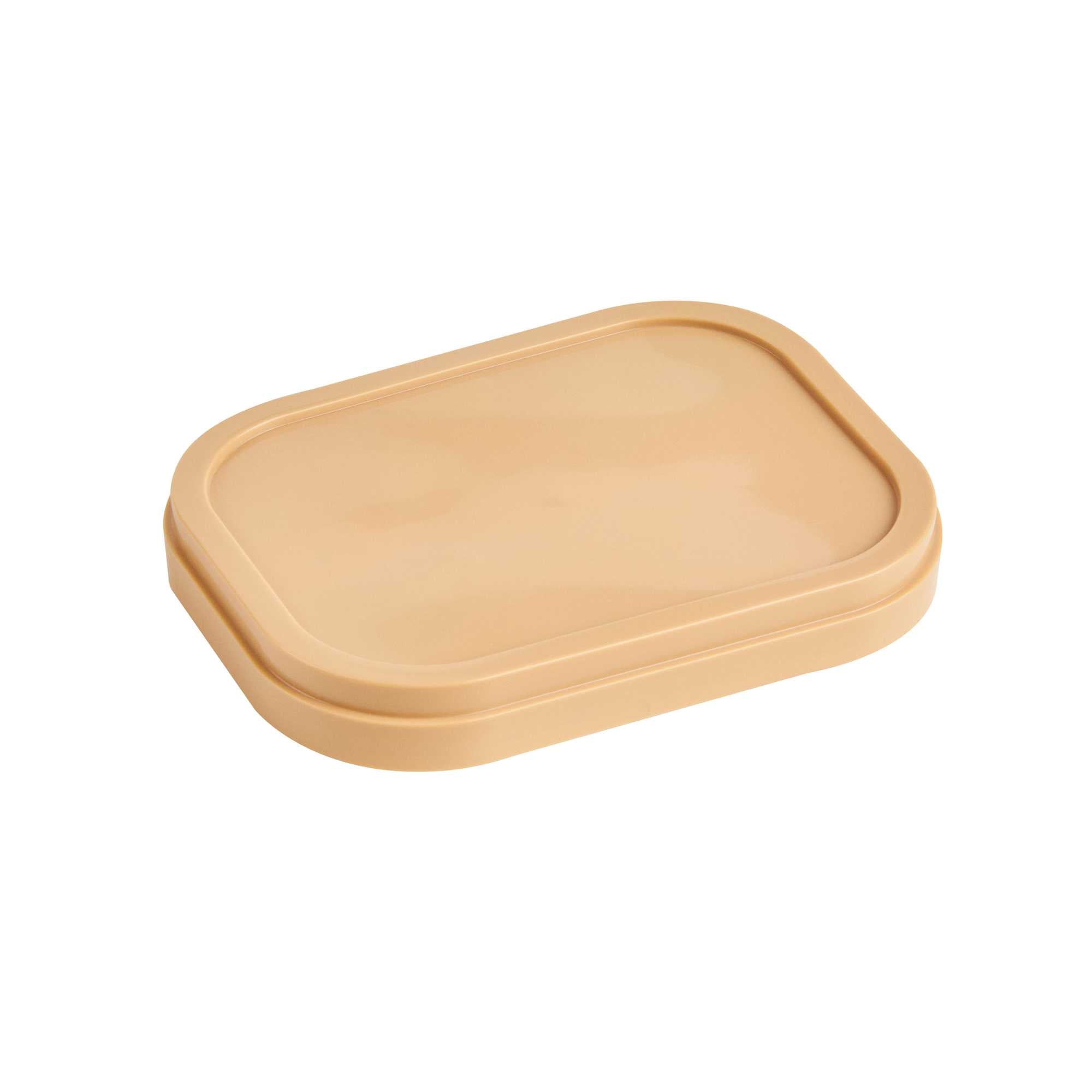 Coppetta Square Brown Plastic Lid - Fits 7 and 12 oz To Go Cups, with Spoon - 50 count box
