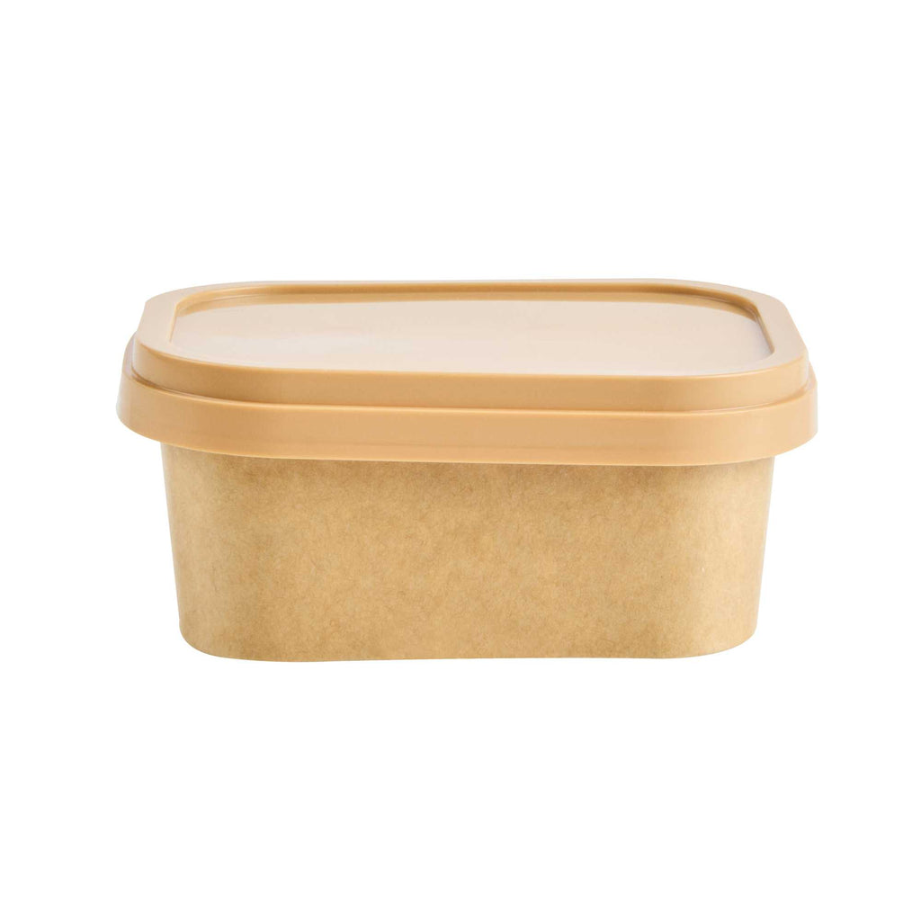 Coppetta Square Brown Plastic Lid - Fits 7 and 12 oz To Go Cups, with Spoon - 50 count box
