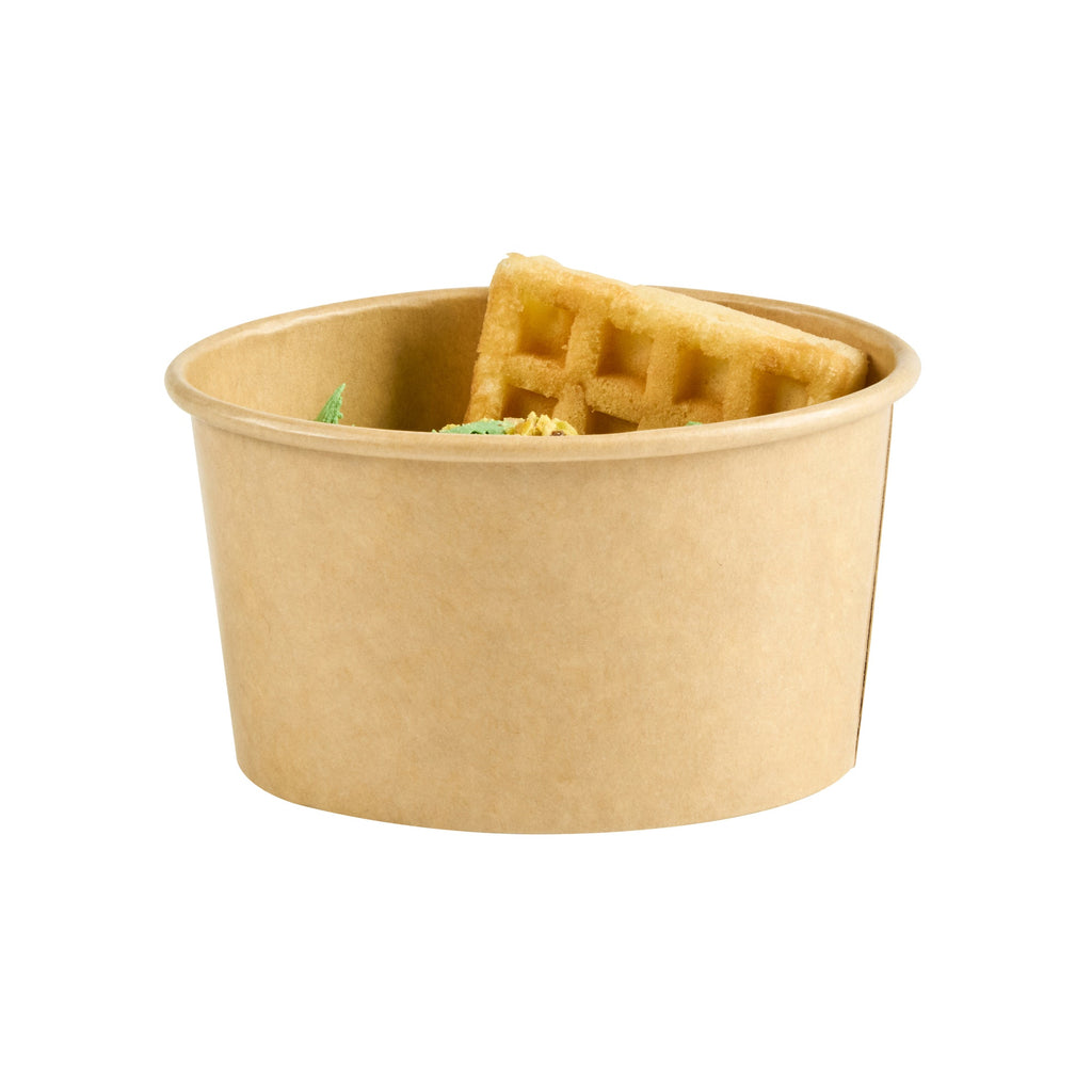 Coppetta 6 oz Oval Kraft Paper To Go Cup - 3 3/4" x 3" x 2 1/4" - 50 count box