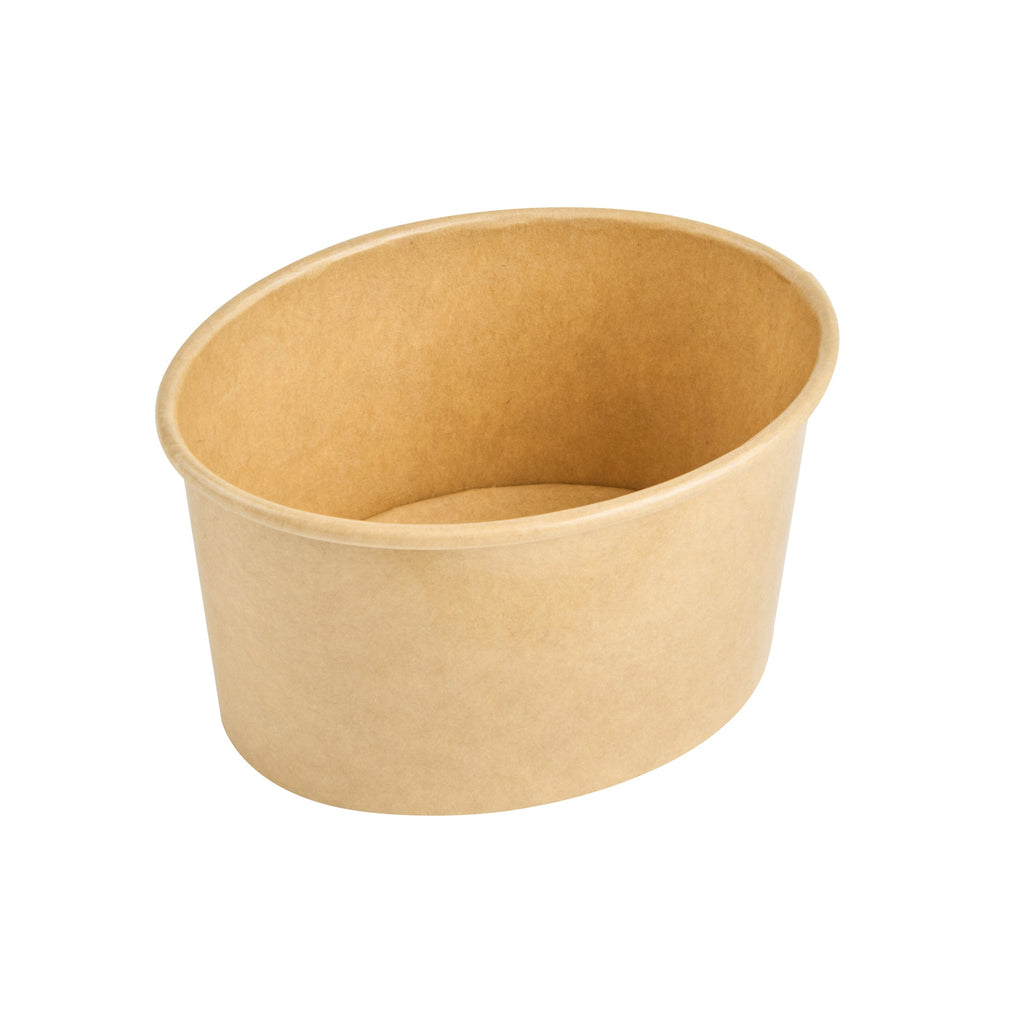 Coppetta 6 oz Oval Kraft Paper To Go Cup - 3 3/4" x 3" x 2 1/4" - 50 count box