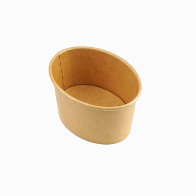 Coppetta 6 oz Oval Kraft Paper To Go Cup - 3 3/4" x 3" x 2 1/4" - 200 count box
