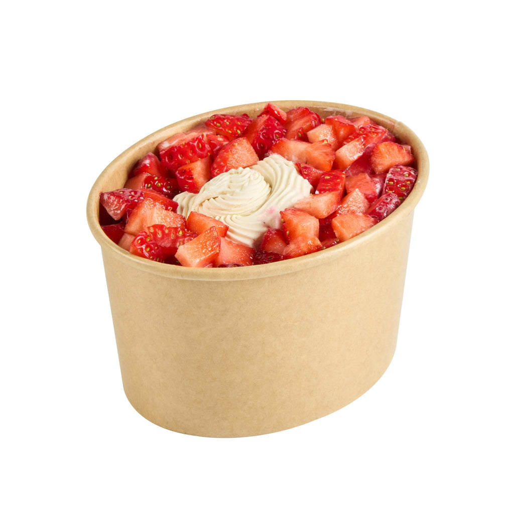 Coppetta 12 oz Oval Kraft Paper To Go Cup - 4 1/2" x 3 1/2" x 2 3/4" - 200 count box