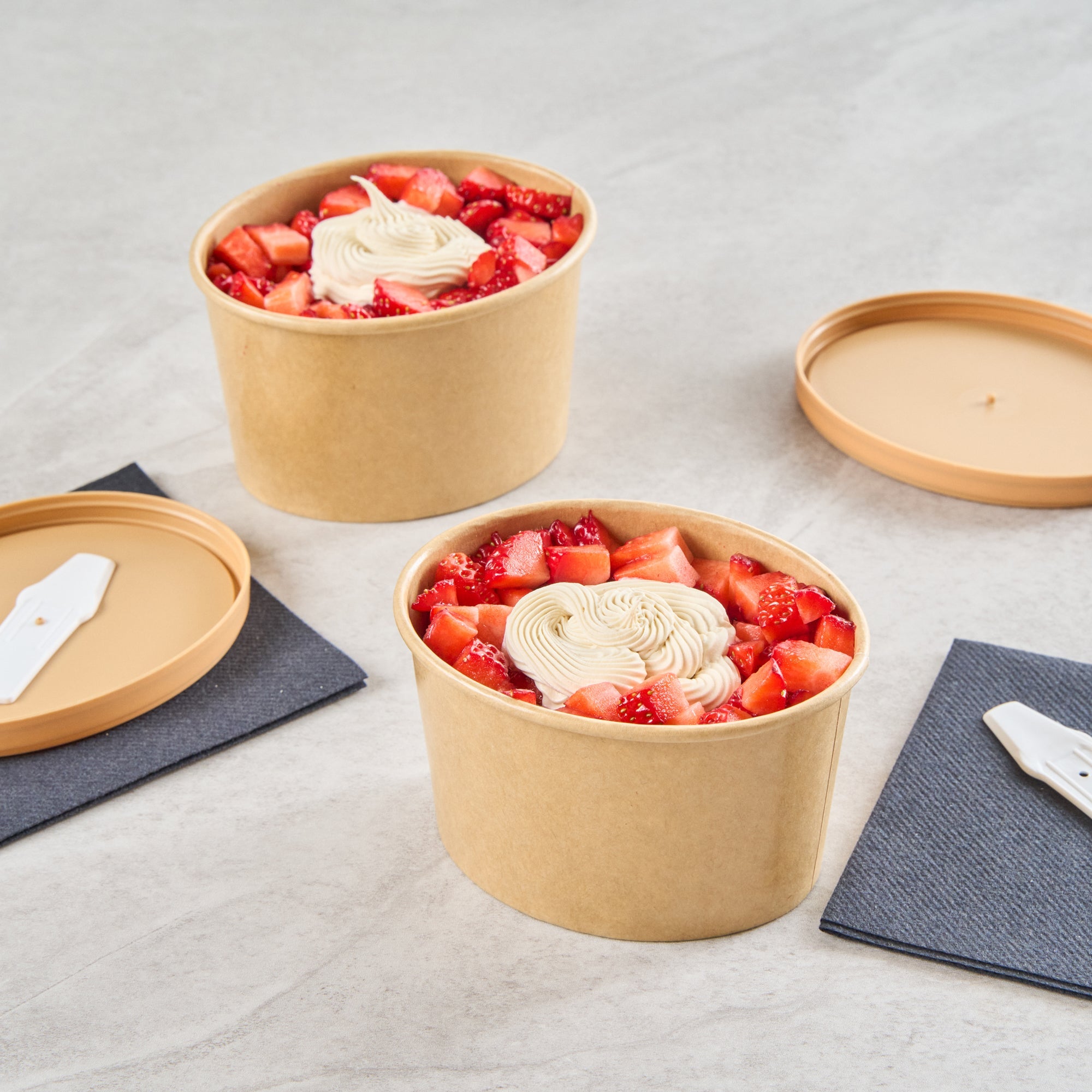 Coppetta 12 oz Oval Kraft Paper To Go Cup - 4 1/2" x 3 1/2" x 2 3/4" - 200 count box