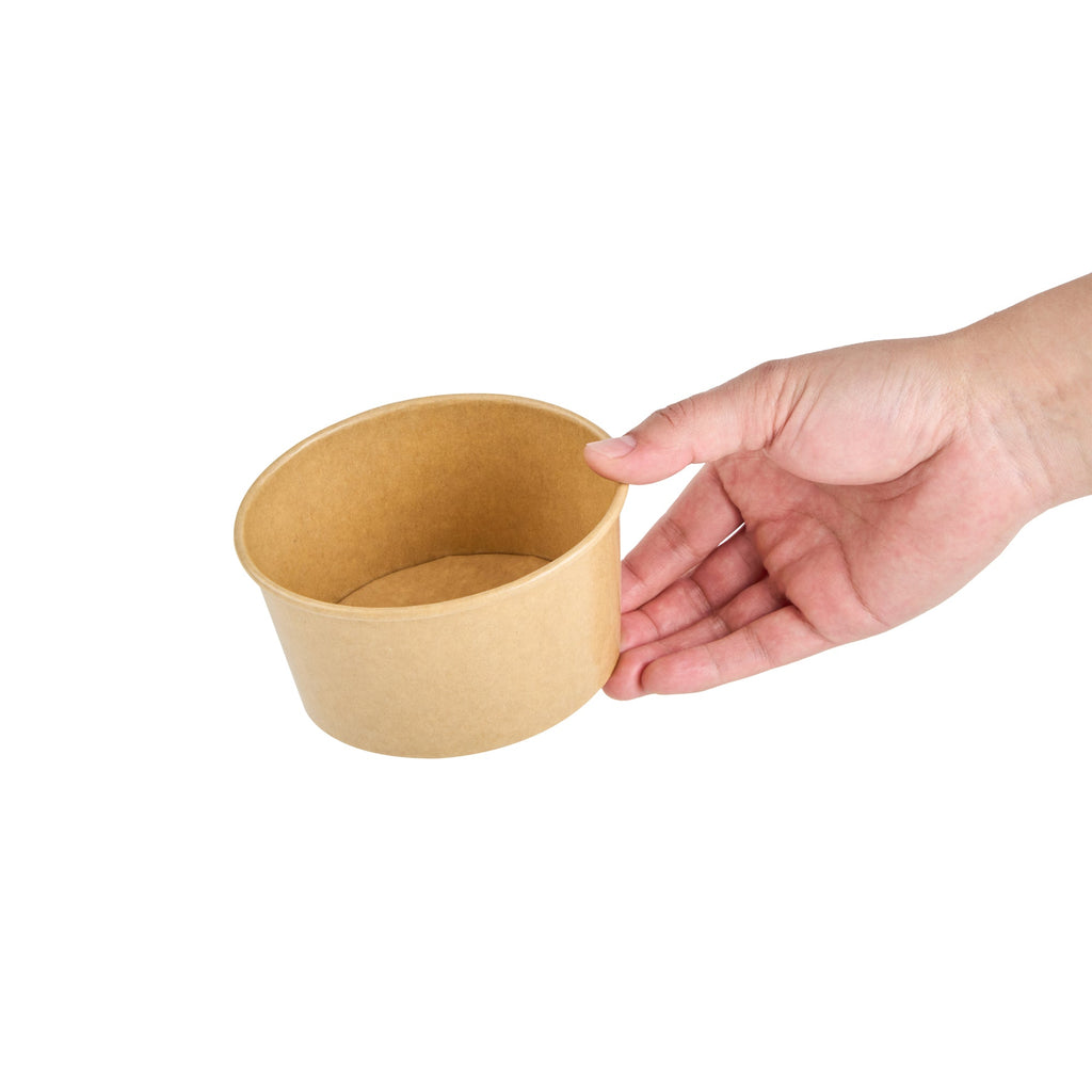 Coppetta 12 oz Oval Kraft Paper To Go Cup - 4 1/2" x 3 1/2" x 2 3/4" - 50 count box